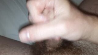 Teasing my lubed up, thick uncut cock