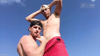 2018 12 20 more caribbean vacay fun jared sucks a load out of cory on beach while brent naps