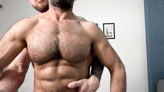 muscle worship session with hairy guy - Gay Porn Video