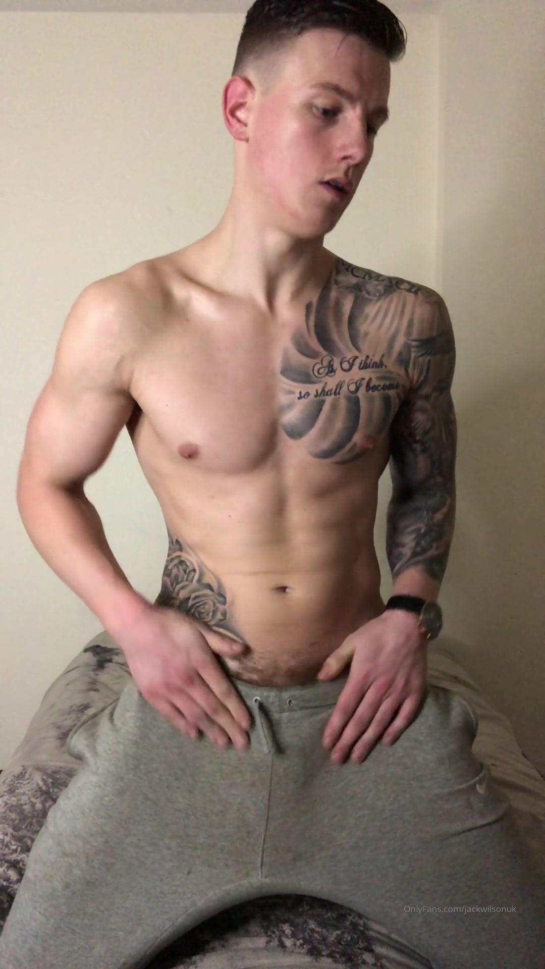 Jack Wilson cums on his undies - Gay Porn Video