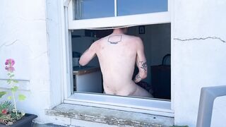 Hoping the neighbours get distracted by my mates tattoos while i eat his hole