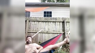 Rex Mathews Risky Public Outdoors Strip and Jerk in Hammock outside Neighbors Windows on Busy Street _2