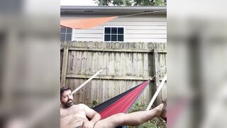 Rex Mathews Risky Public Outdoors Strip and Jerk in Hammock outside Neighbors Windows on Busy Street _2