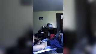 Boyfriend Trashes Parents Room and Fucks Sexy Green Eyed Girlfriend 