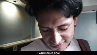 LatinLeche - Cute Latino Stud is Convinced to Suck Uncut Cock 