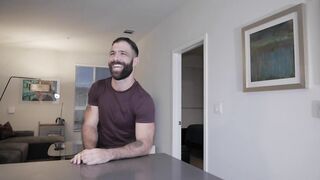 Muscle Daddy Dominates Hairy Pup on his Birthday - MenOver30 