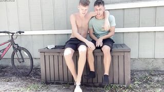 Jake & Issac Fuck Outside - Gay Porn Sex