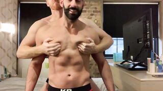 Leander plays with Massimo Arad's sensitive nipples - Gay Porn Sex