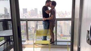 Getting fucked on the balcony - Gay Porn Sex