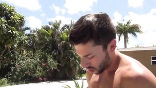 Hot Tub 3-Way - Gay Porn Video