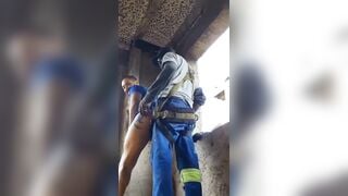 Construction worker had his buddy stop by for a fucking