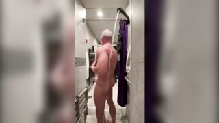 Taking a shower and jerking at the mirror