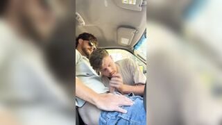 Tampa Tom - Draining his dick with my deep throat in the truck - Gay Porn Video