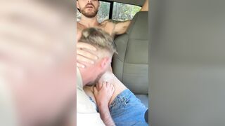 Tampa Tom - Draining his dick with my deep throat in the truck - Gay Porn Video