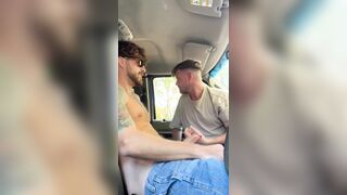 Tampa Tom - Draining his dick with my deep throat in the truck - Gay Porn Video