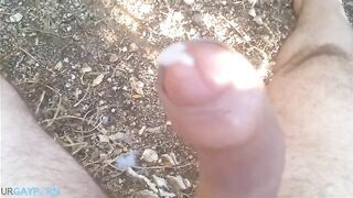 uncut cock cum no hand3