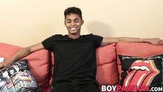 interviewed black twink deven lions shoots massive load