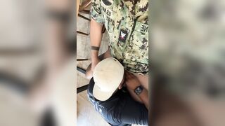 Getting blown in uniform