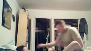 Guys in Uniform - Soldier comes home to his dependa to fuck him - Gay Porn Video