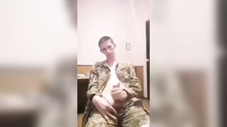 Guys in Uniform - Soldier gives self release - Gay Porn Video