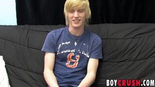 Barely legal twink is eager to stroke his dick on the casting Boy Crush - Amateur Gay Porno