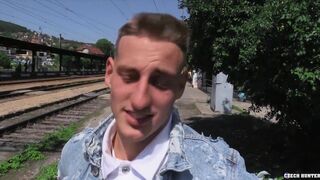 Czech Hunter - 453 - Amateur Twink Sucks Stranger Dick POV 2