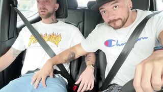 Fucking in the car way home - Gay Porn