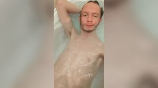 Skinny teen takes a bath and uses shampoo to wash himself Peter bony - Amateur Gay Porno