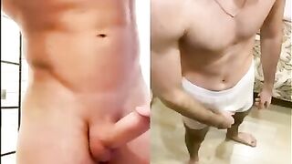 jerking off with my new handsome boyfriend face revealed bigistalyondick gay video