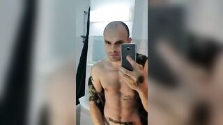 skinny athletic guy flexing masculin hairy chest strong intense orgasm trembling and heavy breathing kylebern gay video