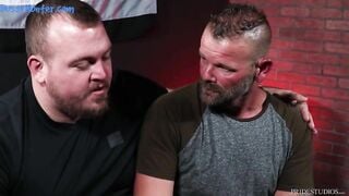 bearback hearing impaired silver daddy face fucked by hunter scott pride studios