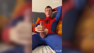 Sexy Spiderman Cums a Huge Web