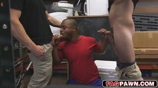 black dude sells himself and his ass to be used as a toy in a pawn shop