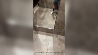 StepBrothers - Big bro shows his cock in the mirror in public bathroom - 48 secs - Bussyhunter.com - Gay Porn