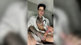 Jerking my big cock and spraying my load everywhere Doctor role play Jake Andrich Jakipz - BussyHunter.com