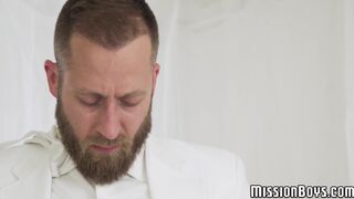 mormon boy barebacked by bearded elder after serious blowjob