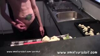 Amateur Aussie Twink with 9 Inch Cock Jacks off in Kitchen Australian Amateurs Do It - BussyHunter.com