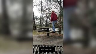 Pissing on a picnic table, marking my spot¡ 420sexy4U - Free Gay Porn